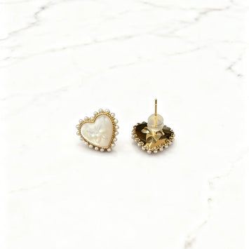 Shell love heart earrings