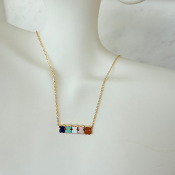 Rainbow bear necklace
