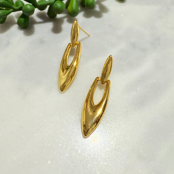 Carved hanging drop earrings