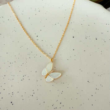 Shell butterfly necklace