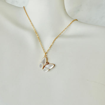 Shell butterfly necklace