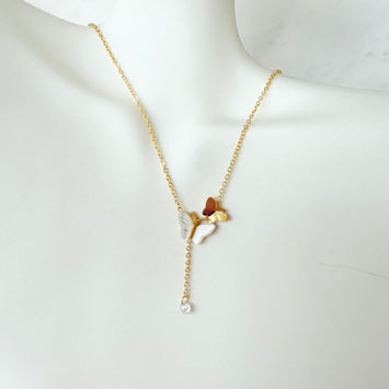 Shell double butterfly necklace