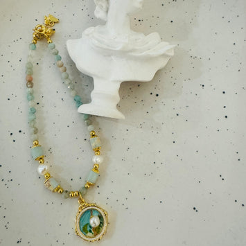 Gemstone pearl bracelet