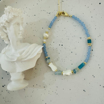 Gemstone pearl bracelet