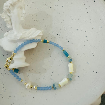 Gemstone pearl bracelet