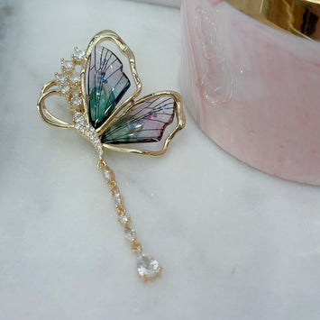 Purple butterfly brooch