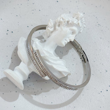 Sliver diamond bangle