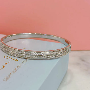 Sliver triple layers bangle