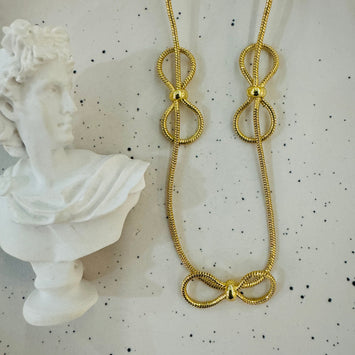 Triple bow necklace