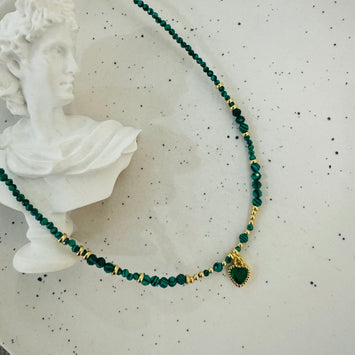 Green heart necklace