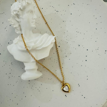 Shell love heart necklace