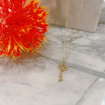 Diamond key necklace