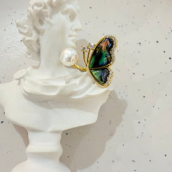 Shell butterfly ring