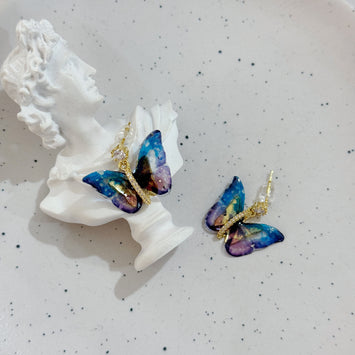 Space butterfly earrings