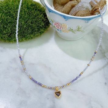 Love heart drop necklace