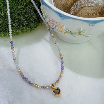 Love heart drop necklace