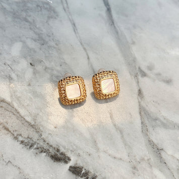 Shell square earrings