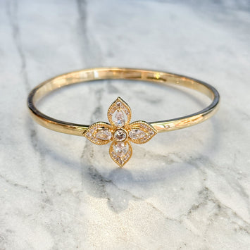 Four leaves flower bangle