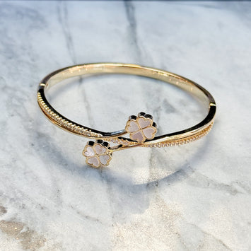 Double shell flowers bangle