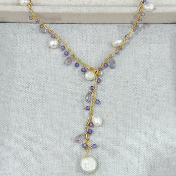 Amethyst and pearl necklace