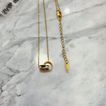 Double colourful ring necklace