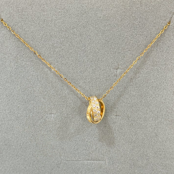 Gold double ring necklace