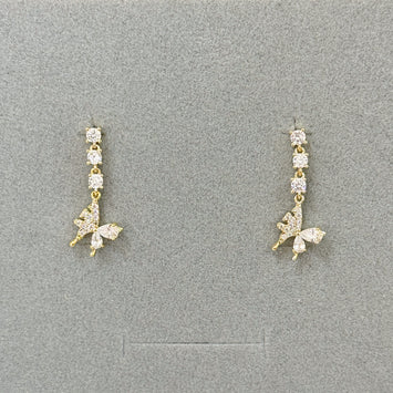 Hanging butterfly earrings
