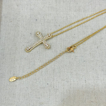 Thick plain cross necklace