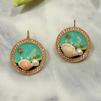 Sea world hoop earrings