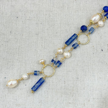 Aquamarine and pearl necklace