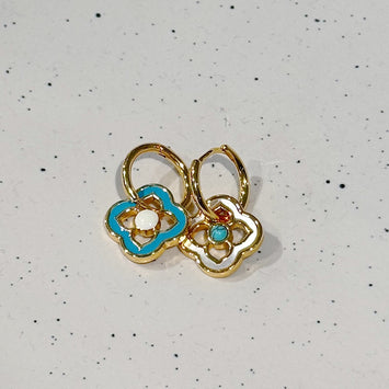 Double-side flower hoop earrings