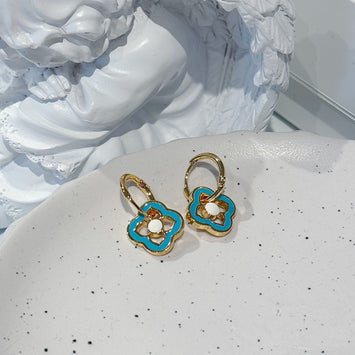 Double-side flower hoop earrings