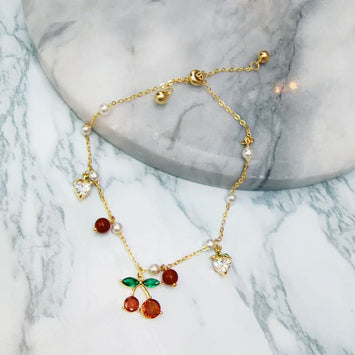 Cherry Pendant Bracelet