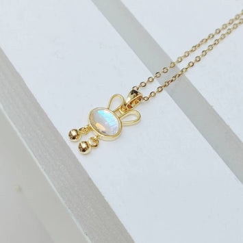 Iridescent Bunny Necklace