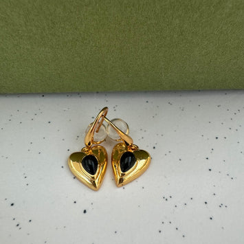 Hanging heart earrings