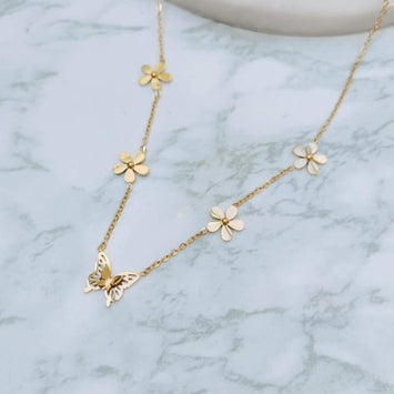 Waterproof Bloom Butterfly Necklace