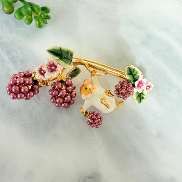 Grape hamster brooch