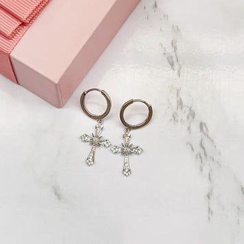 Classic Cross Hoop Earrings