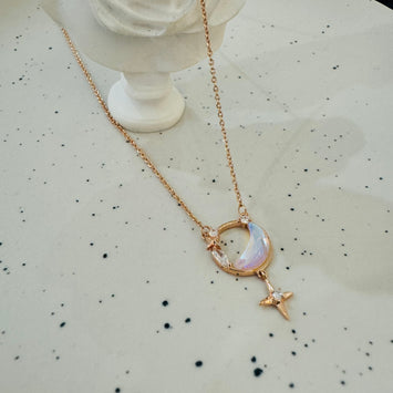 Rose space necklace