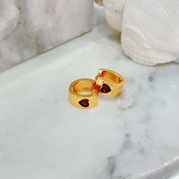 Love heart hoop earrings