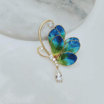 Blue & Green Butterfly Brooch