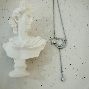 Sliver moon and star necklace