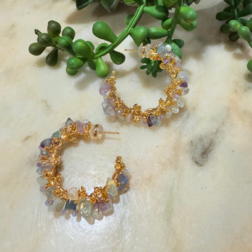 Violet gemstone earrings