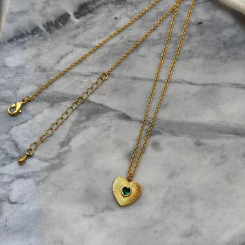 Green Double Heart Necklace