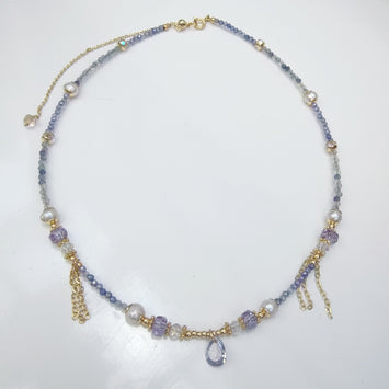 Violet Drop Chain Necklace