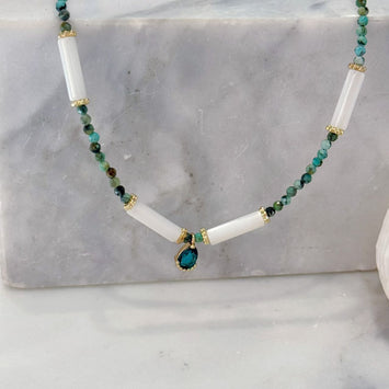 Shell and gemstone necklace