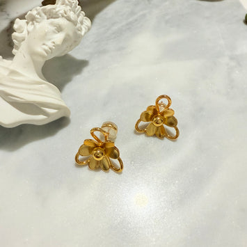 Three leaves flower earrings