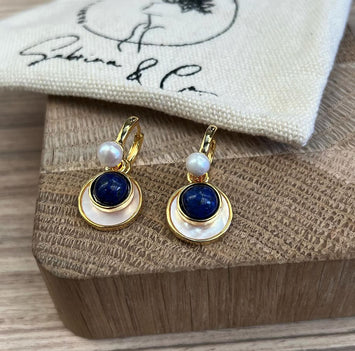 Triple layer pearl earrings