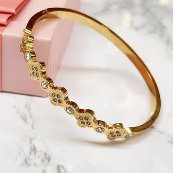 Stainless Steel Blossom Glow Bangle