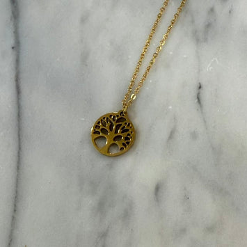 Stainless Steel Tree Pendant Necklace